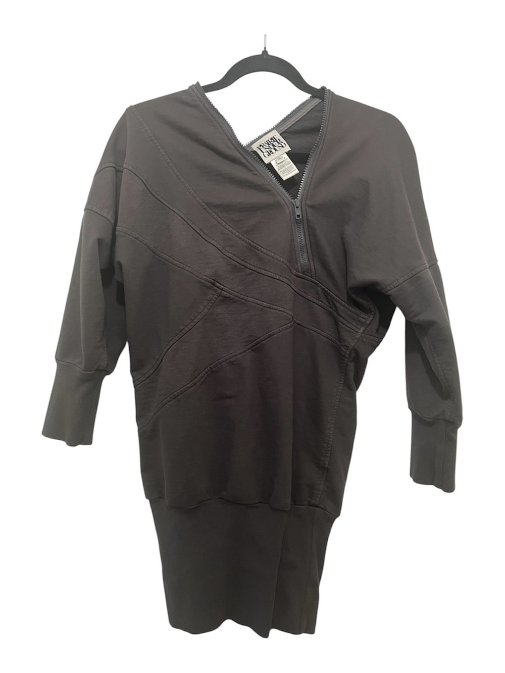 Prairie Underground Half Zip Asymmetrical Sweatshirt Mini Dress Size Small